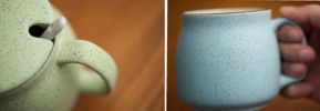 Lovely Ceramic Cup Coffee Tea Mugs Suit, Mug + Lid + Spoon, Green