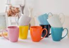 Lovely Ceramic Cup Coffee Tea Mugs Simple Milk Cup, Dark Blue
