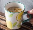 Hand Painted Colorful Glaze Simple Retro Ceramic Cup Couple Cup Summer Lemon Mug