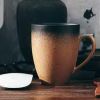 Ceramic Mug Tea Cup Retro Coffee Cup Breakfast Cup, Black And Brown Gradient Mug