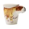 3D Hand-painted Bulldog Ceramic Mug With Cover Scoop Couple Water Cup Coffee Mug