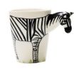 3D Hand-painted Zebra Ceramic Mug With Cover Scoop Creative Water Cup Coffee Mug