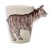 3D Hand-painted Leopard Cat Ceramic Cup With Cover Spoon Couple Tea Cup Milk Mug