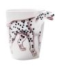 3D Hand-painted Spotted Dog Ceramic Cup With Cover Spoon Couple Tea Cup Milk Mug