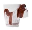 3D Hand-painted Shih Tzu Ceramic Cup With Cover Spoon Couple Milk Cup Coffee Mug