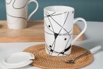 Creative Simple High-capacity Ceramic Cup, Hourglass Pattern And Ceramic Cover