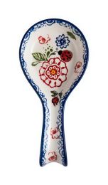 European Vintage Ceramic Underglaze Color Home Dessert Plates, Mr. Red Spoon Pad