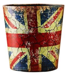 Creative Retro Nostalgic Leather Trash Bin, Crack Pattern