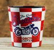 Creative Retro Nostalgic Leather Trash Bin, Motorcycle Pattern