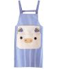 Couple Cute Fashion Thinning Waterproof Aprons Adult Sleeveless Aprons Pig Blue