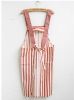 Linen Simple Adult Kitchen Clean Apron Pretty Stripe Small Fresh Apron Light Red