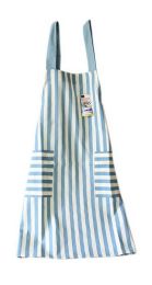 Linen Simple Adult Kitchen Clean Apron Cute Striped Small Fresh Apron Light Blue