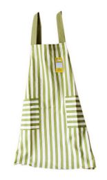Linen Cloth Simple Adult Kitchen Clean Apron Cute Striped Shop Apron Grass Green