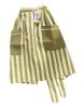 Linen Cloth Adult Kitchen Clean Apron Small Fresh Stripe Skirt Apron Grass Green