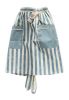 Linen Cloth Adult Kitchen Clean Apron Small Fresh Striped Skirt Apron Light Blue