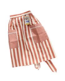 Linen Simple Adult Kitchen Clean Apron Small Fresh Striped Skirt Apron Light Red
