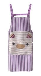 Couple Cute Fashion Thining Waterproof Aprons Adult Sleeveless Apron Pig Purple