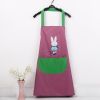 Couple Cute Simple Waterproof Apron Sleeveless Aprons Auspicious Rabbit Date Red