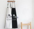 Nordic Style Cotton Aprons Anti-oil Clean Aprons Home Work Clothes Black Kitchen
