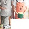 Nordic Cotton Apron Anti-oil Clean Apron Kitchen Home Work Clothes Orange Aprons