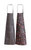 2 Pack Waterproof Aprons Kitchen Restaurant Aprons, Black Stripes + Chili Aprons