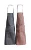 2 Pack Waterproof Aprons Kitchen Oil-proof Aprons Black Stripes + Coffee Stripes