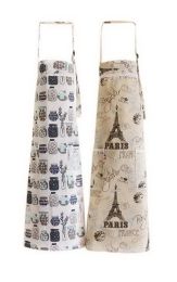 2 Pack Nordic Cotton Aprons Oil-proof Kitchen Aprons Home Gowns, Bottles + Tower