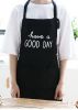Japanese Linen Aprons Cafe Tea Shop Florist Apron Home Antifouling Aprons, Black
