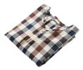 Japanese-style Cotton Long-sleeve Plaid Apron Kitchen Home Anti-Oil Smock, Brown