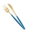 Creative Stainless Steel Two-piece Tableware, Blue And Golden
