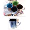 Creative Ceramic Coffee Mug/ Coffee Cup With Colorful Printing, Green