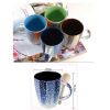 Creative Ceramic Coffee Mug/ Coffee Cup With Colorful Printing, Blue