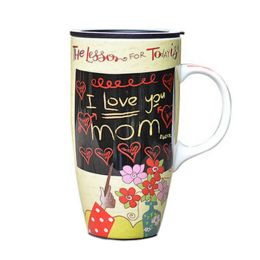 Colorful Ceramic Coffee Cup/ Coffee Mug With Love Heart Pattern