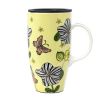 Creative Ceramic Coffee Cup/ Coffee Mug With Butterfly Pattern, Yellow