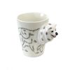 Lovely Unique 3D Coffee Milk Tea Ceramic Mug Cup With Samoyed Cup Case