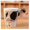 Lovely Unique 3D Coffee Milk Tea Ceramic Mug Cup With Cow Cup Case Best Gift