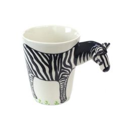 Lovely Unique 3D Coffee Milk Tea Ceramic Mug Cup With Zebra Cup Case Best Gift