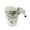 Lovely Unique 3D Coffee Milk Tea Ceramic Mug Cup With Horse Cup Case Best Gift