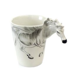 Lovely Unique 3D Coffee Milk Tea Ceramic Mug Cup With Horse Cup Case Best Gift