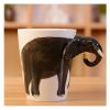 Lovely Unique 3D Coffee Milk Ceramic Mug Cup With Elephant Cup Case Best Gift