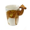 Lovely Unique 3D Coffee Milk Tea Ceramic Mug Cup With Camel Cup Case Best Gift