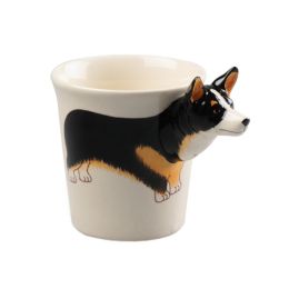 Lovely Unique 3D Coffee Milk Tea Ceramic Mug Cup With Corgi Cup Case Best Gift