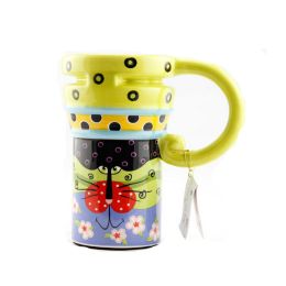 Painted Creative Mug Ceramic Cup Lid With Spoon, Large Capacity Cup, I