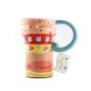 Painted Creative Mug Ceramic Cup Lid With Spoon, Large Capacity Cup, k
