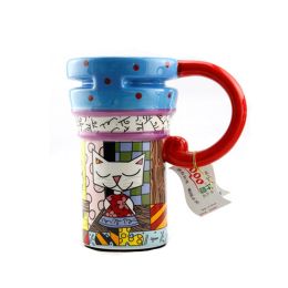 Painted Creative Mug Ceramic Cup Lid With Spoon, Large Capacity Cup, M