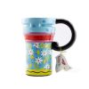 Painted Creative Mug Ceramic Cup Lid With Spoon, Large Capacity Cup, O