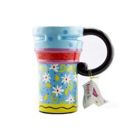 Painted Creative Mug Ceramic Cup Lid With Spoon, Large Capacity Cup, O