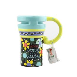 Painted Creative Mug Ceramic Cup Lid With Spoon, Large Capacity Cup, P