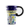 Painted Creative Mug Ceramic Cup Lid With Spoon, Large Capacity Cup, Q