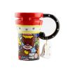 Painted Creative Mug Ceramic Cup Lid With Spoon, Large Capacity Cup, W
